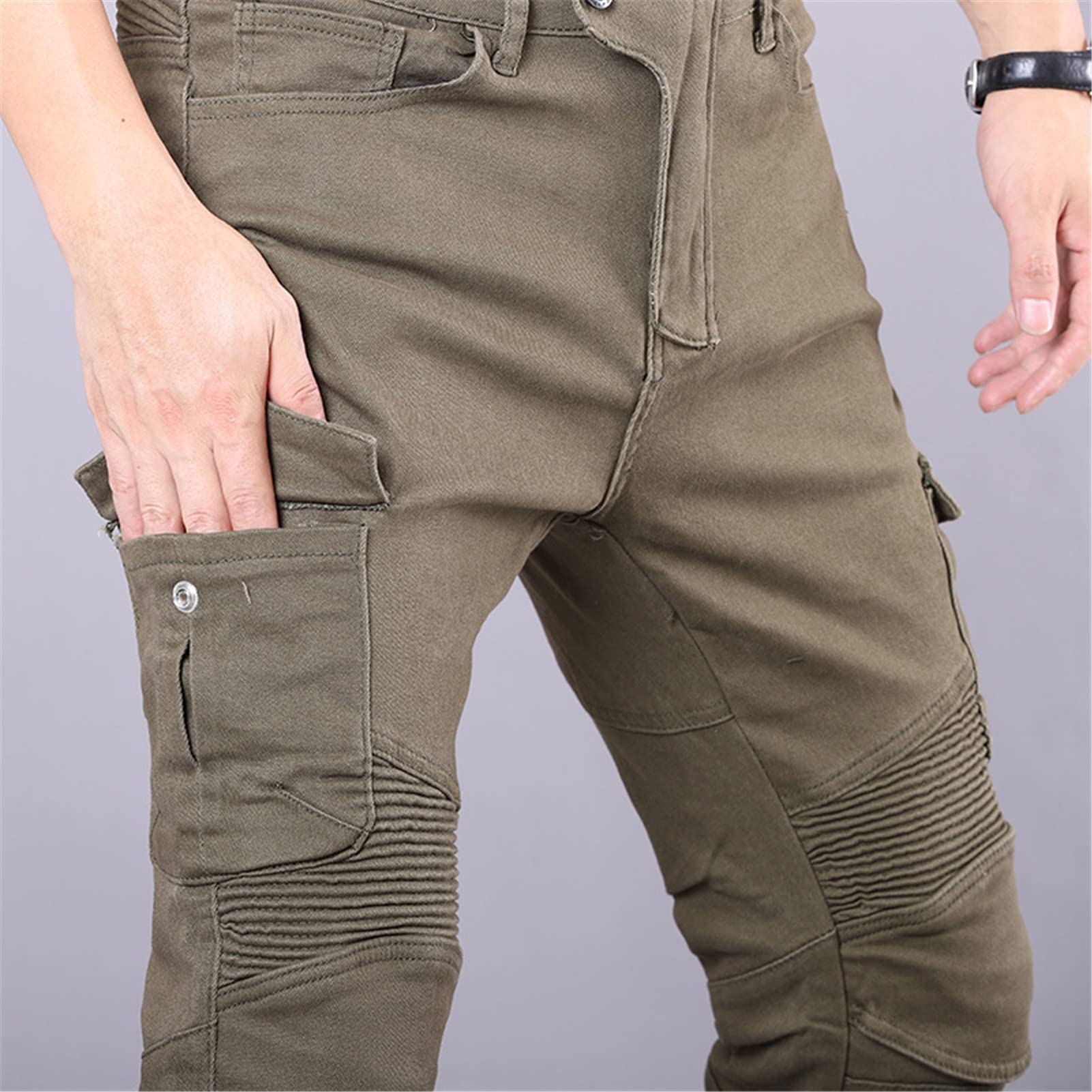 Jeans Da Motociclista Da Uomo Pantaloni Protettivi Da Motociclista Protezioni Per Anca E Ginocchio Rimovibili CE Vestibilità Moderna Blu Con Cuscinetti Protettivi 4X