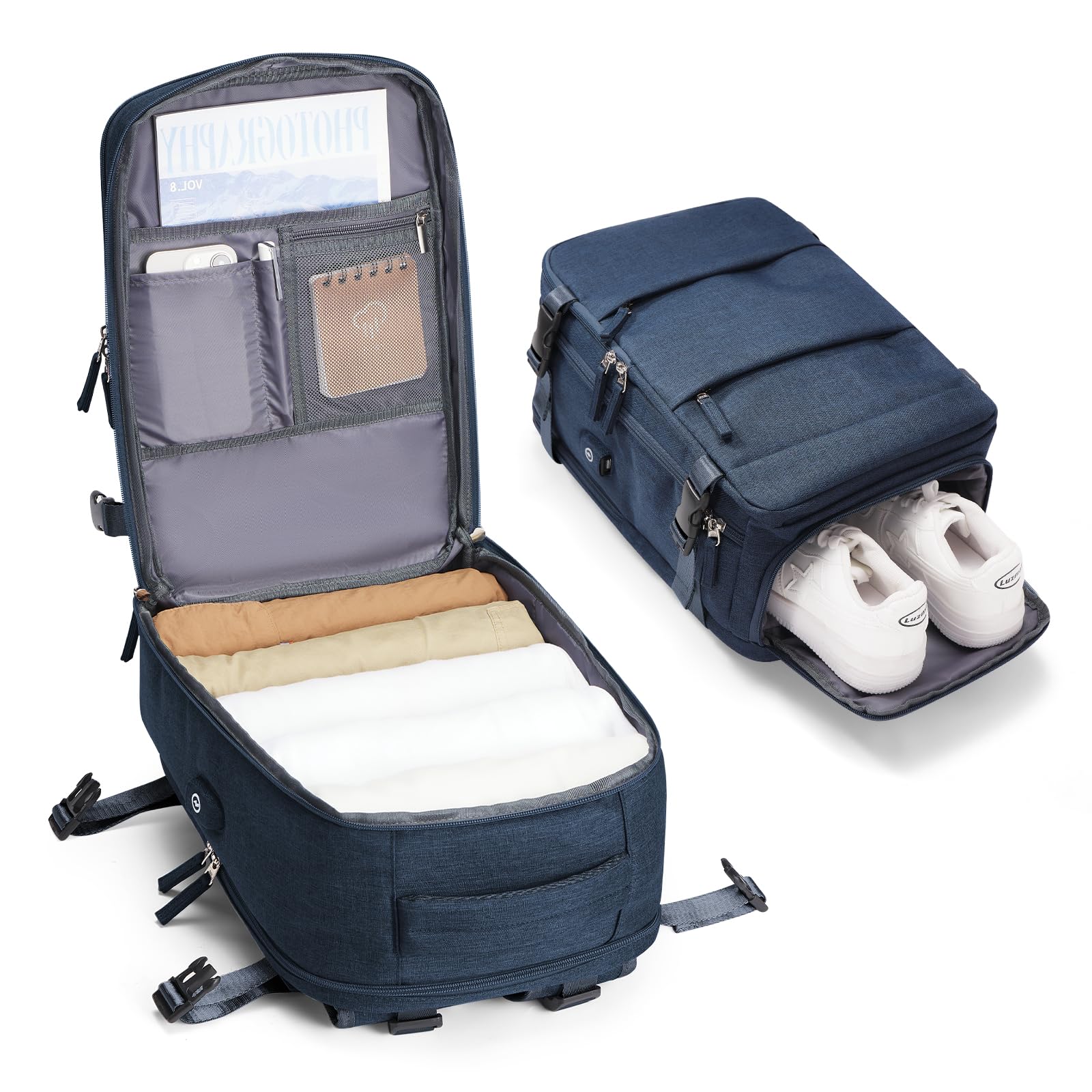 BJLFS Borse da Cabina per Ryanair 40x20x25 Bagaglio a Mano Zaino Borsa Zaino da Viaggio, Zaino da trekking,Zaino Easyjet 45x36x20,Zaino Casual per laptop da 14 pollici per scuola