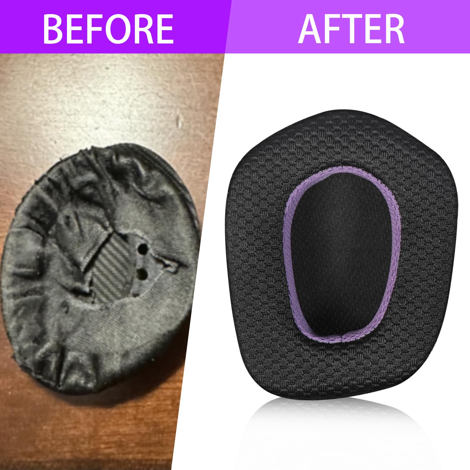Cuscinetti di ricambio in rete traspirante per cuffie LOGITECH G733 - Nero/Viola