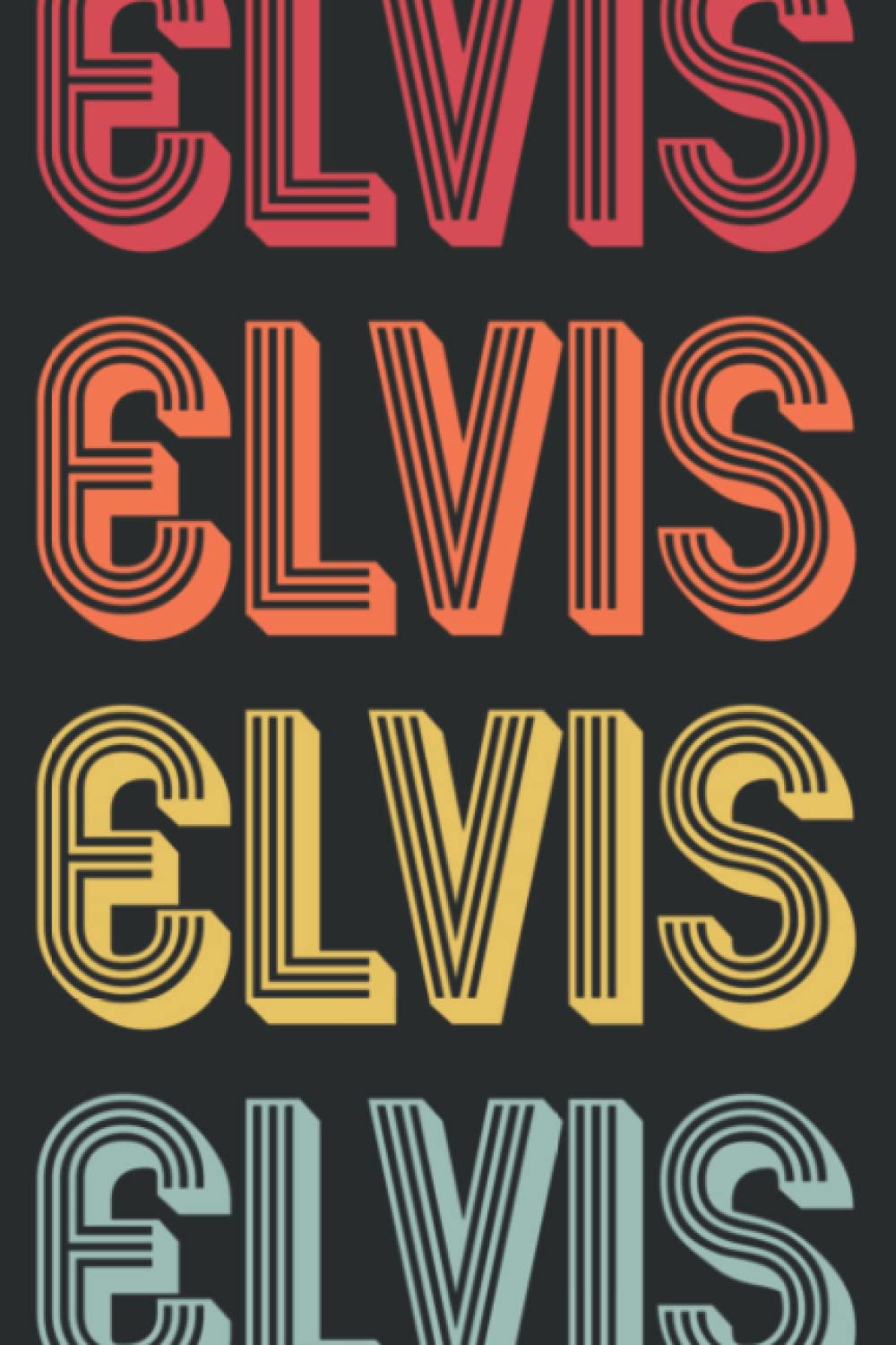 Elvis Gift Name Personalized Funny Retro Vintage Birthday: HEARTS JOURNAL: 6" x 9", 110 Pages, Lined College Ruled Paper, Journal, Matte Finish Cover, Diary, Planner.