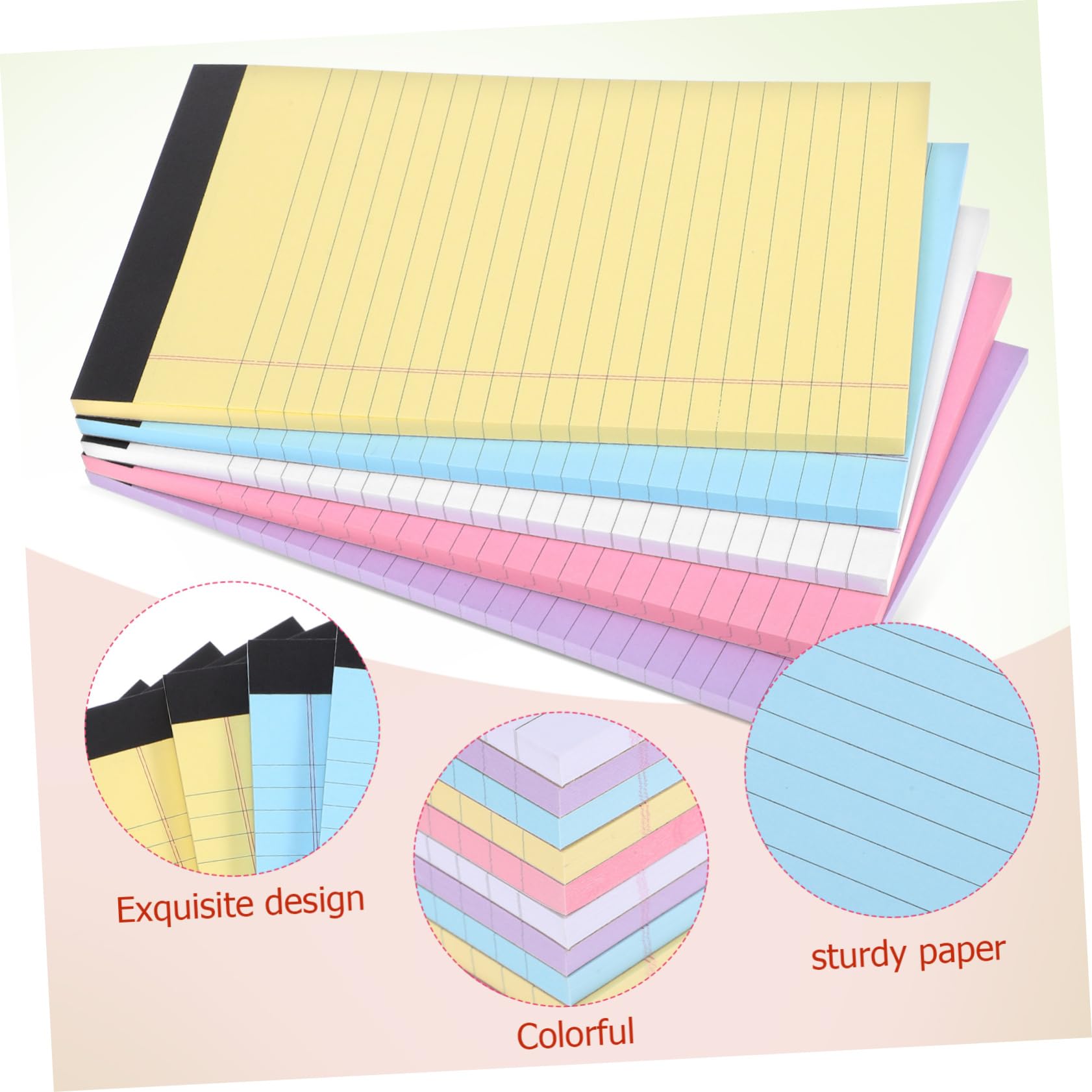 NUOBESTY Lot de 10 Bloc-notes de Bureau A5, 50 Feuilles Chacun, Papier Ligné Pointillés en Haut, Pratique Prise de Notes et L’organisation