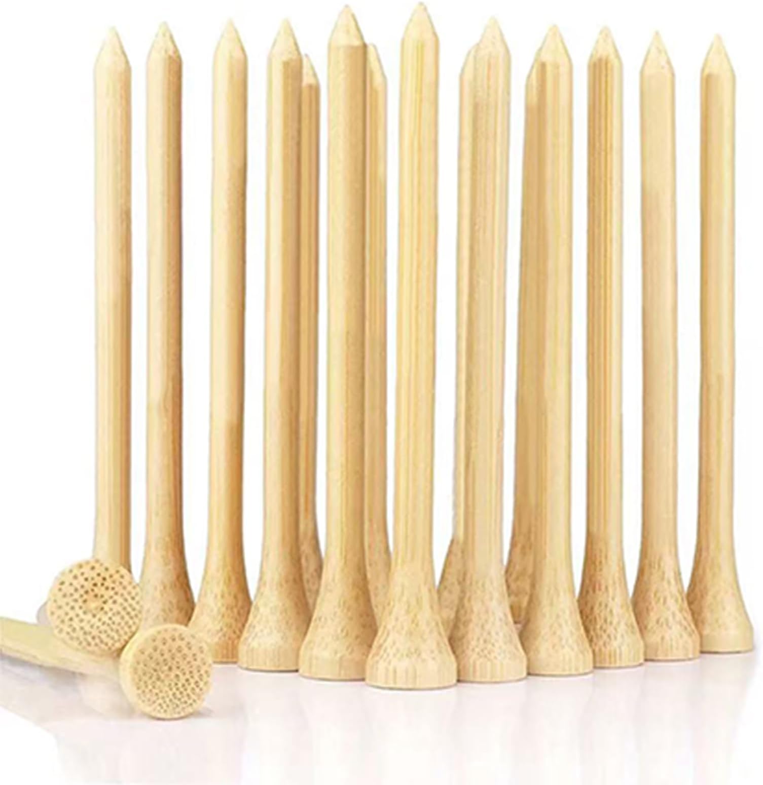 300Pcs Bamboo Golf Tees, 2 3/4 & 3 1/4 Inch Dual Sizes - Unbreakable Wooden Tees for Men, Eco-Friendly Golf Accessories for Golfers
