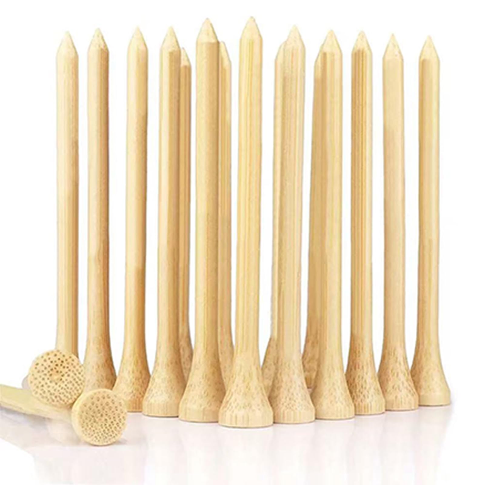 300Pcs Bamboo Golf Tees, 2 3/4 & 3 1/4 Inch Dual Sizes - Unbreakable Wooden Tees for Men, Eco-Friendly Golf Accessories for Golfers