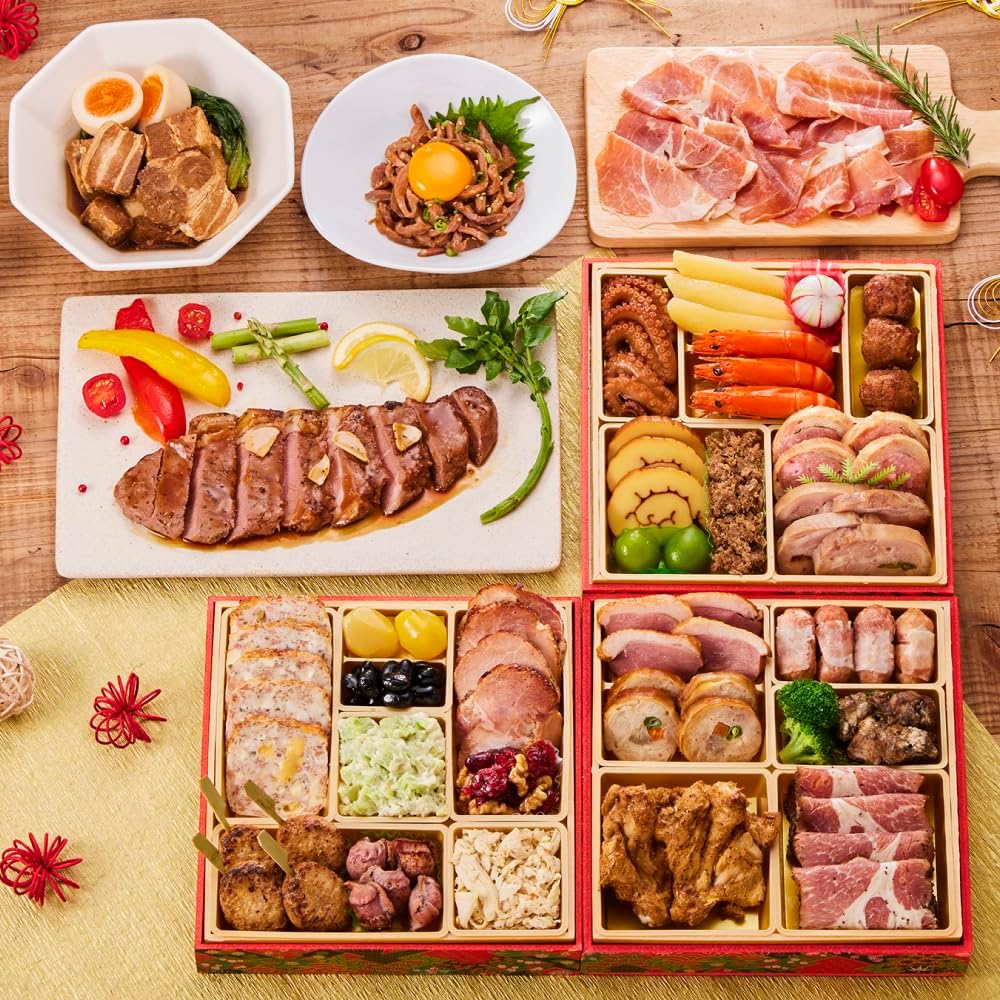 (12月31日着) 板前魂の肉三昧おせち 板前魂 肉おせち 和洋風 ローストビーフステーキ 豚角煮 ユッケ風ローストビーフ 生ハム付 3人前 30品目