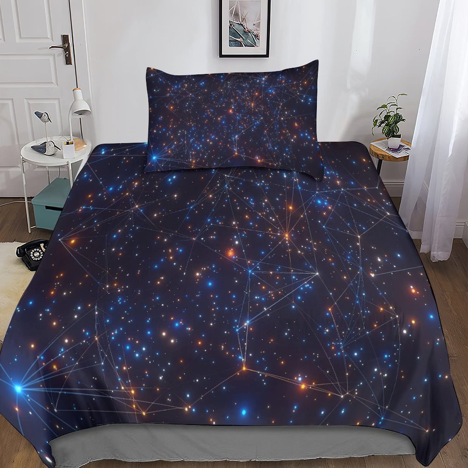 Zodiac Housse de Couette Constellation Anti-Plis Lit Simple 135x200