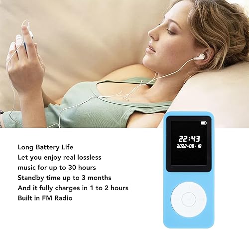 Miniatura 2 de Reproductor de MP3, pantalla LCD de 1.77 pulgadas Bluetooth 5.0 reproductor de música para niños, altavoz integrado, reproductor de música portátil