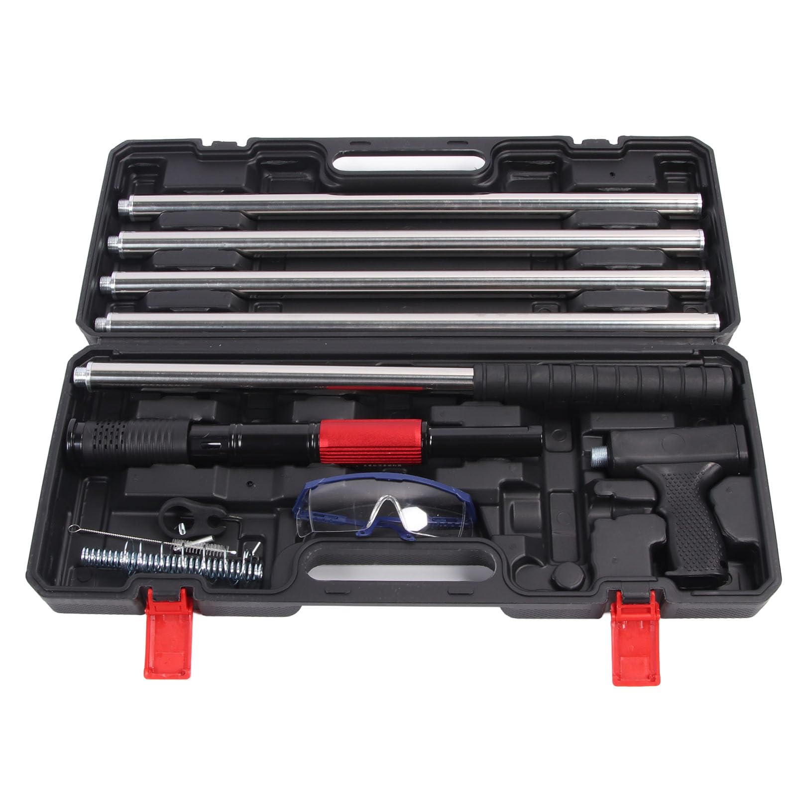 Cryfokt Concrete Nail Gun Kit, 5 Speed Adjustable Manual Steel Concrete Nailer with Case, Portable Nail Machine, Wall Anchor Wire Slotting Device, Wall Fastening Power Tool