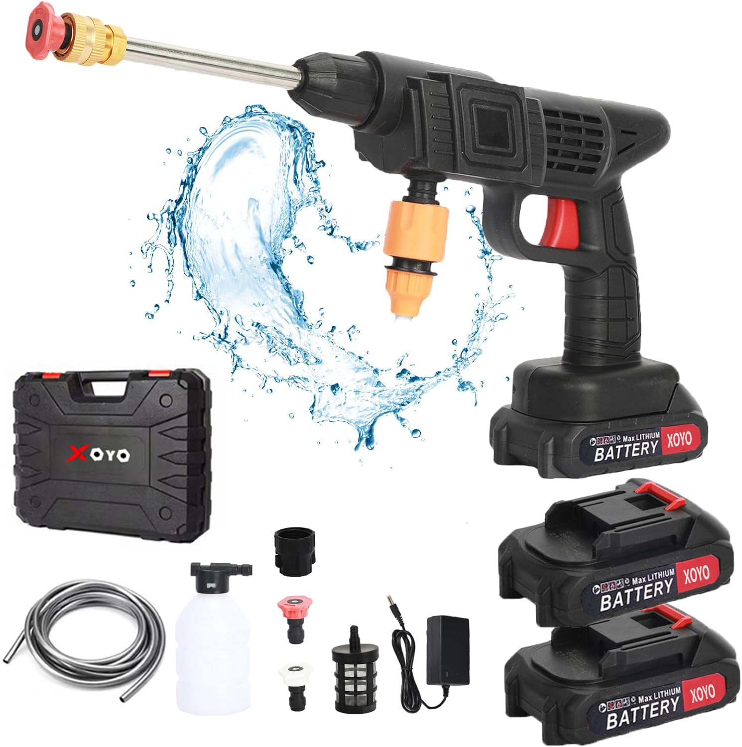 Double Battery Cordless Car Pressure Washer | Portable High Pressure Pump | Outdoor Cleaning & Gardening Pump | DUAL1200 mAH Silm Smart Batteries Long Standby (B0DCSX43DX) Amazon Price History, Amazon Price Tracker