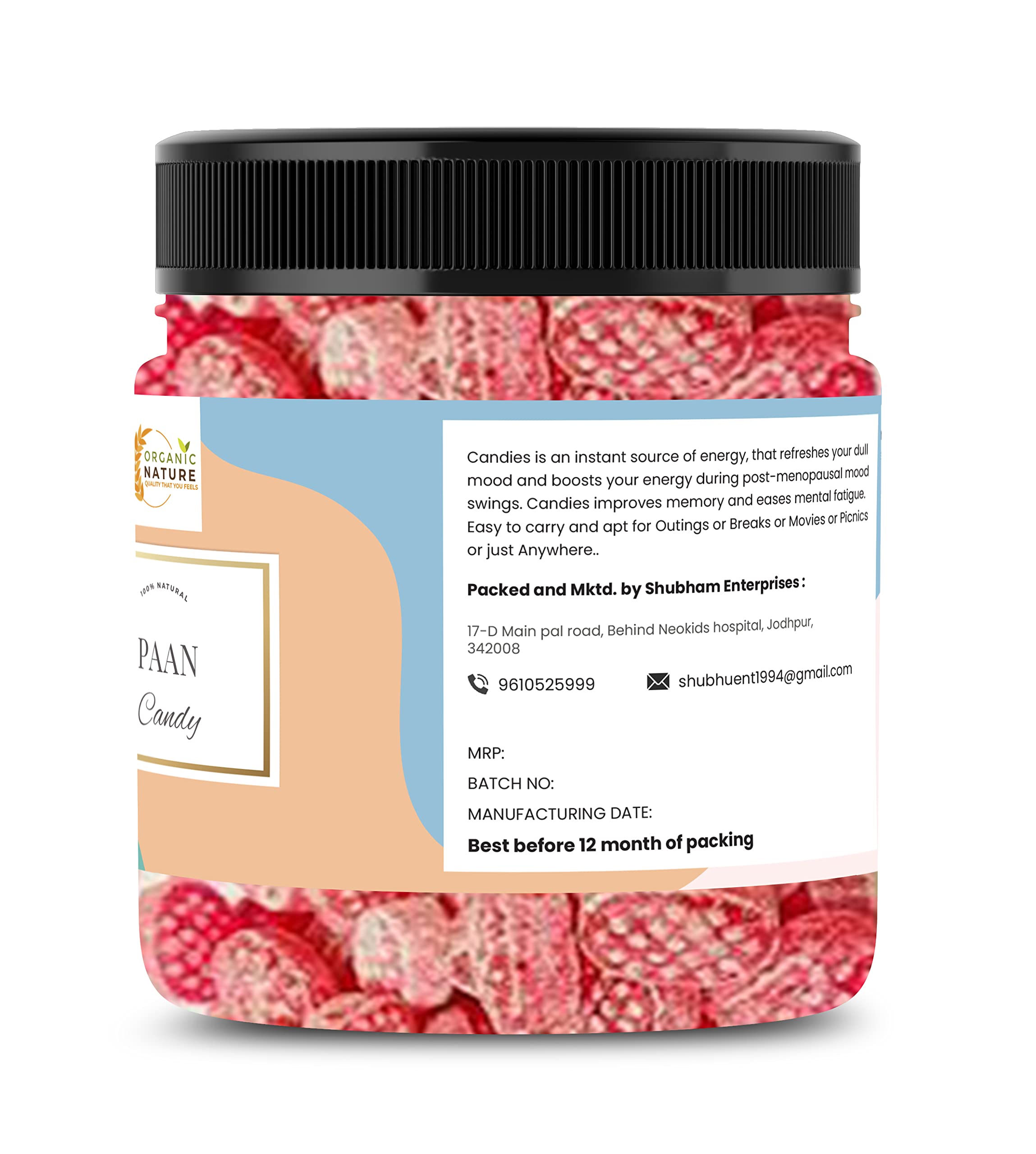 Organic Nature Paan Flavoured Candy(Delicious) | (Jar Pack) (300 Grams (Pack of 1 of 300 Grams)) 2