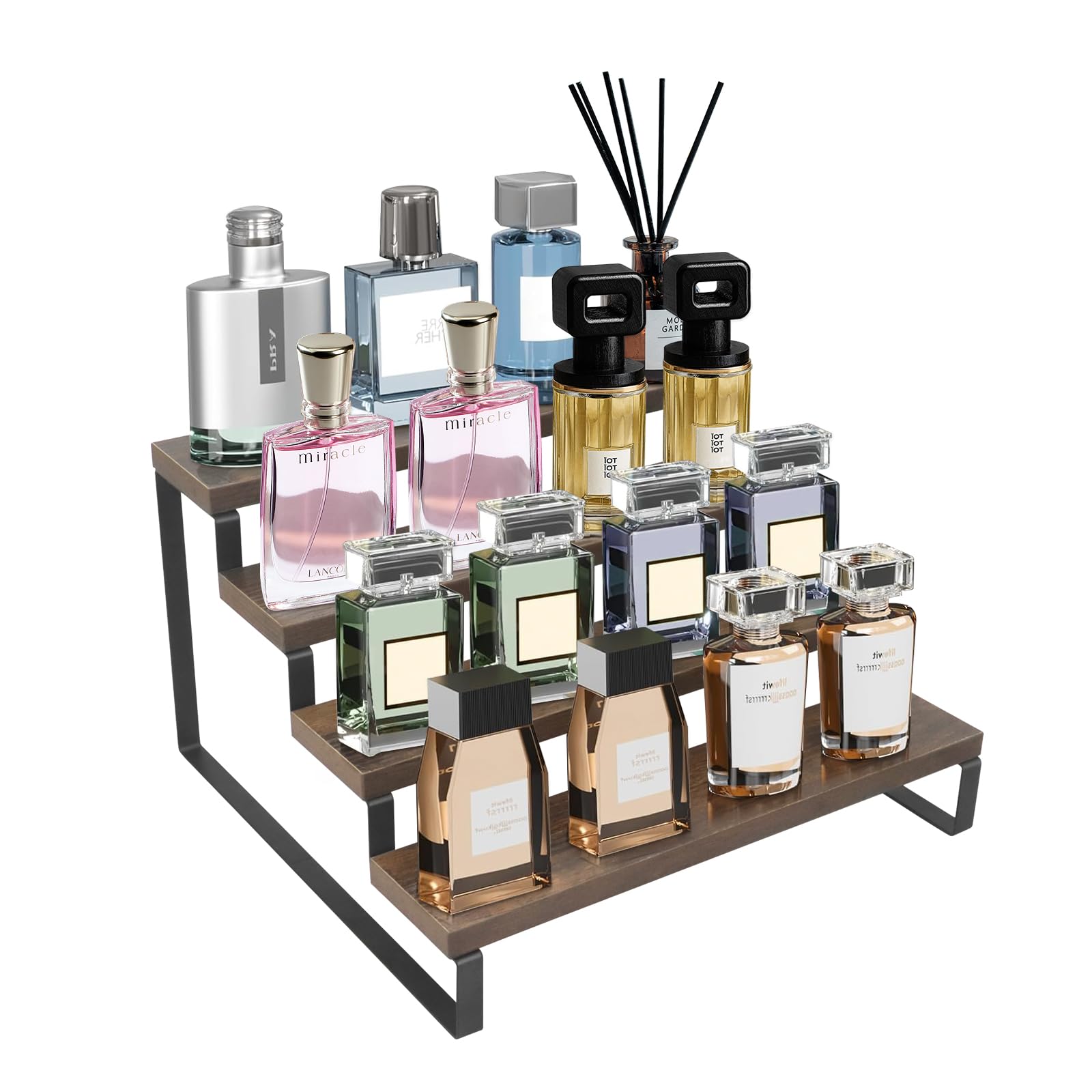 Étagère de rangement en bois 4 niveaux pour épices et soins de la peau
