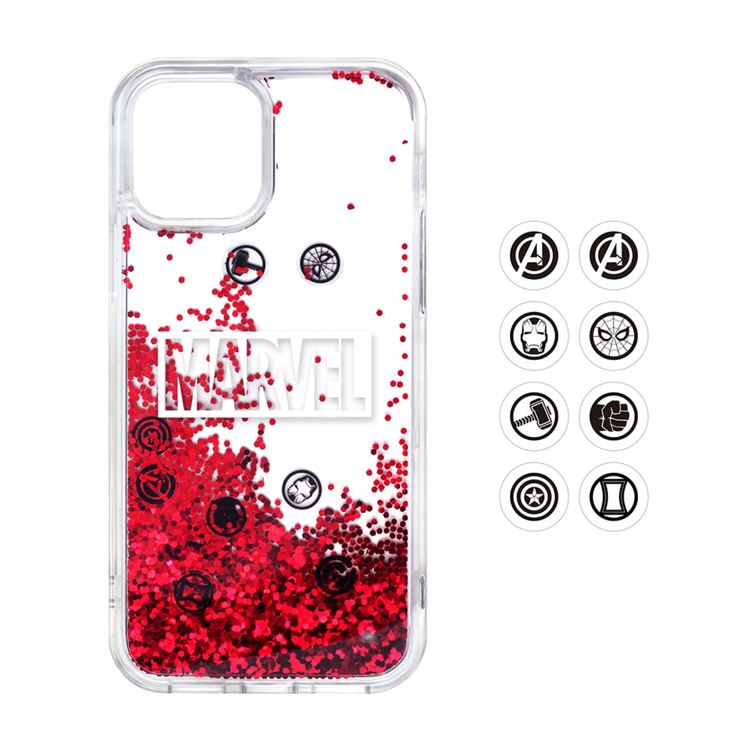 Premium Style iPhone 12/12 Pro用 グリッターケース [MARVELロゴ] PG-DLQ20G08MVL