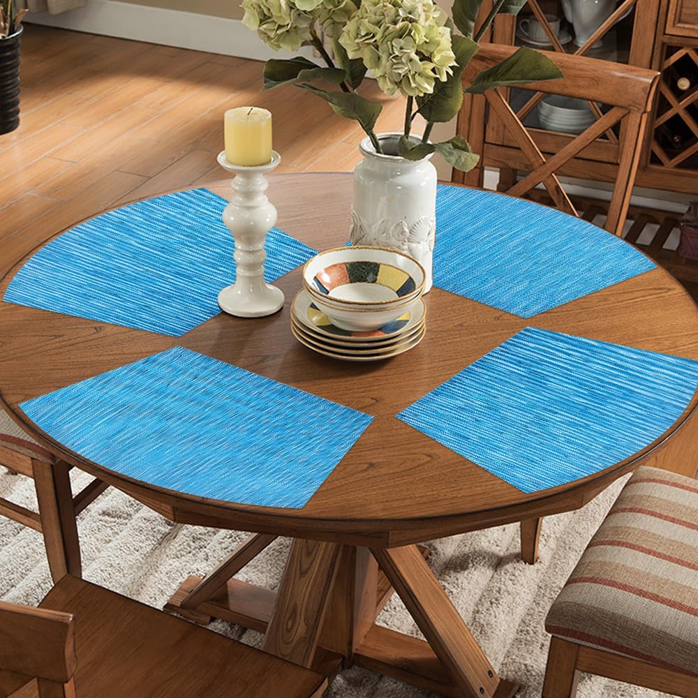 Lot de 4 sets de table en PVC - Lavables - Pour table ronde - Noir