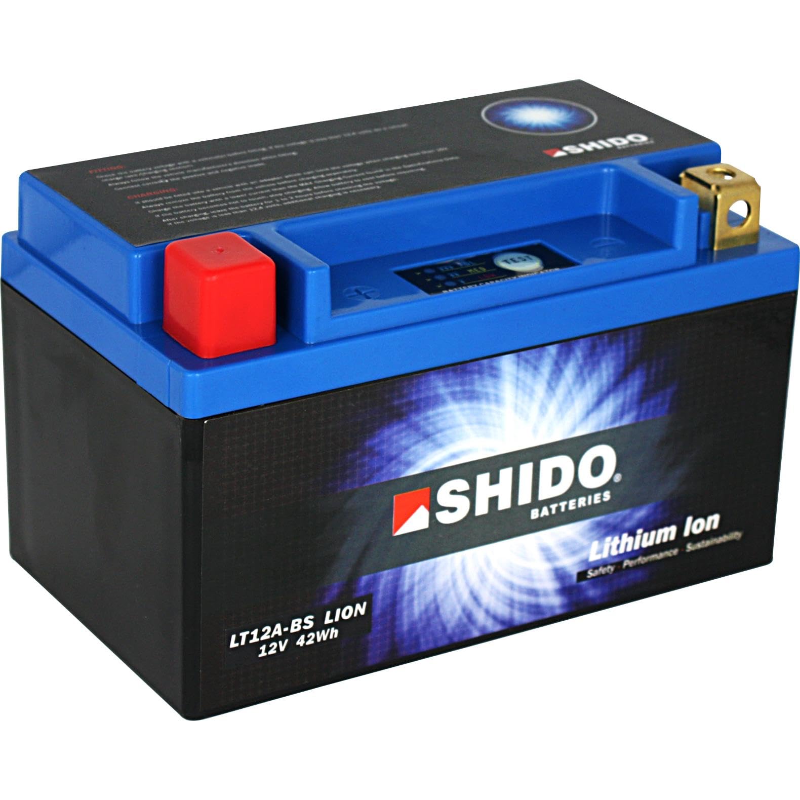 SHIDO LT12A-BS LION -S- Batterie Moto Lithium Ion