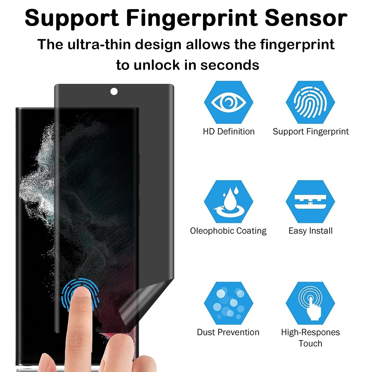 Jrkvniv Privacy Pellicola per Samsung Galaxy S22 Ultra 5G Vetro Temperato Anti Spy Durezza 9H Vetrino Protettiva Anti-Graffio Senza Bolle Resistente Anti-Impronta Anti-Spia Protezione Schermo,2 Pezzi