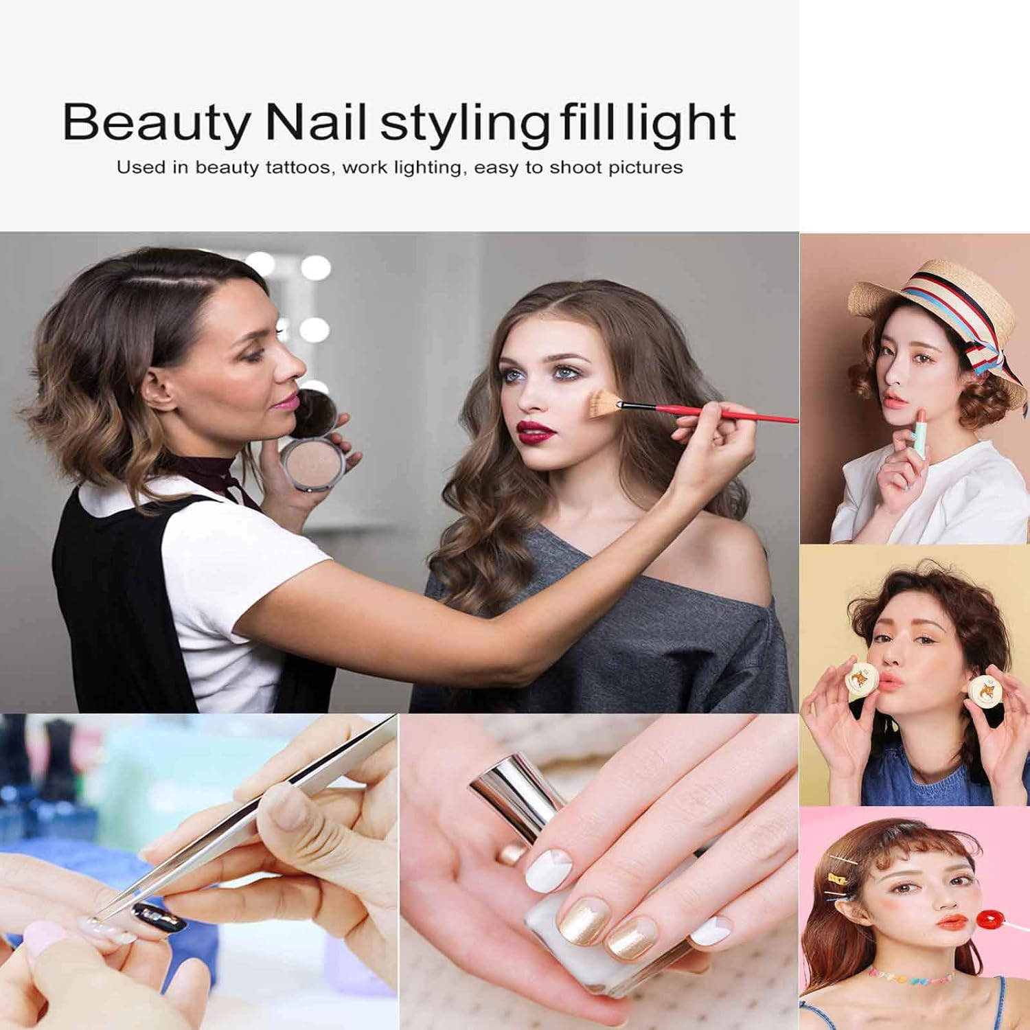 100W 22" Ring lamp 55cm Ring Light Kit Super Bright LED Ring Lamp for Makeup Beauty Nail Skin Handbag & Tripod (22" FD-640ll Balck)