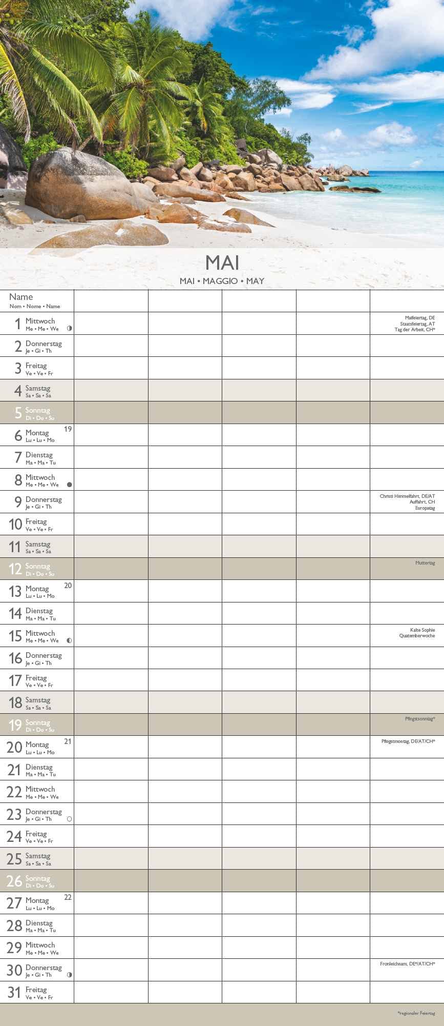 Calendario 2025 - Typo Art Planificador Familiar 2025 - 19,5 X 45 Cm