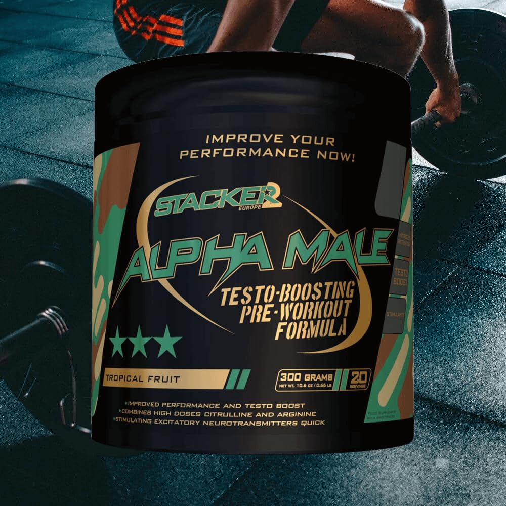 Stacker2 Alpha Male (20 serv) Tropical Fruit - Wzmacniacz testosteronu - Testo Booster-Complex