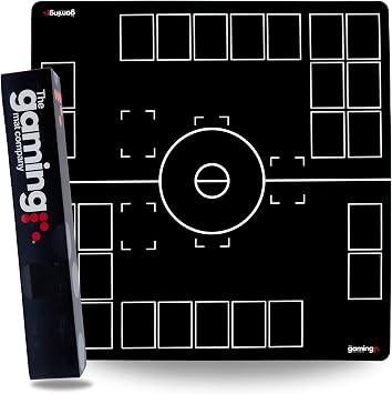 The Gaming Mat Company 2 Player Compatible Playmat for Pokemon Cards 28.35" x 28.35" x 0.08" Black & White Battle Mat Stadium Board for TCG Play & Trading Cards