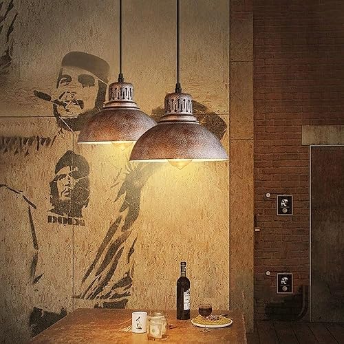 Miniatura 3 de 8.5in Large Pendant Lights, Modern Vintage Ceiling Hanging Lighting, Mid Century Industrial Metal Shade Chandelier for Dining Room Living Room