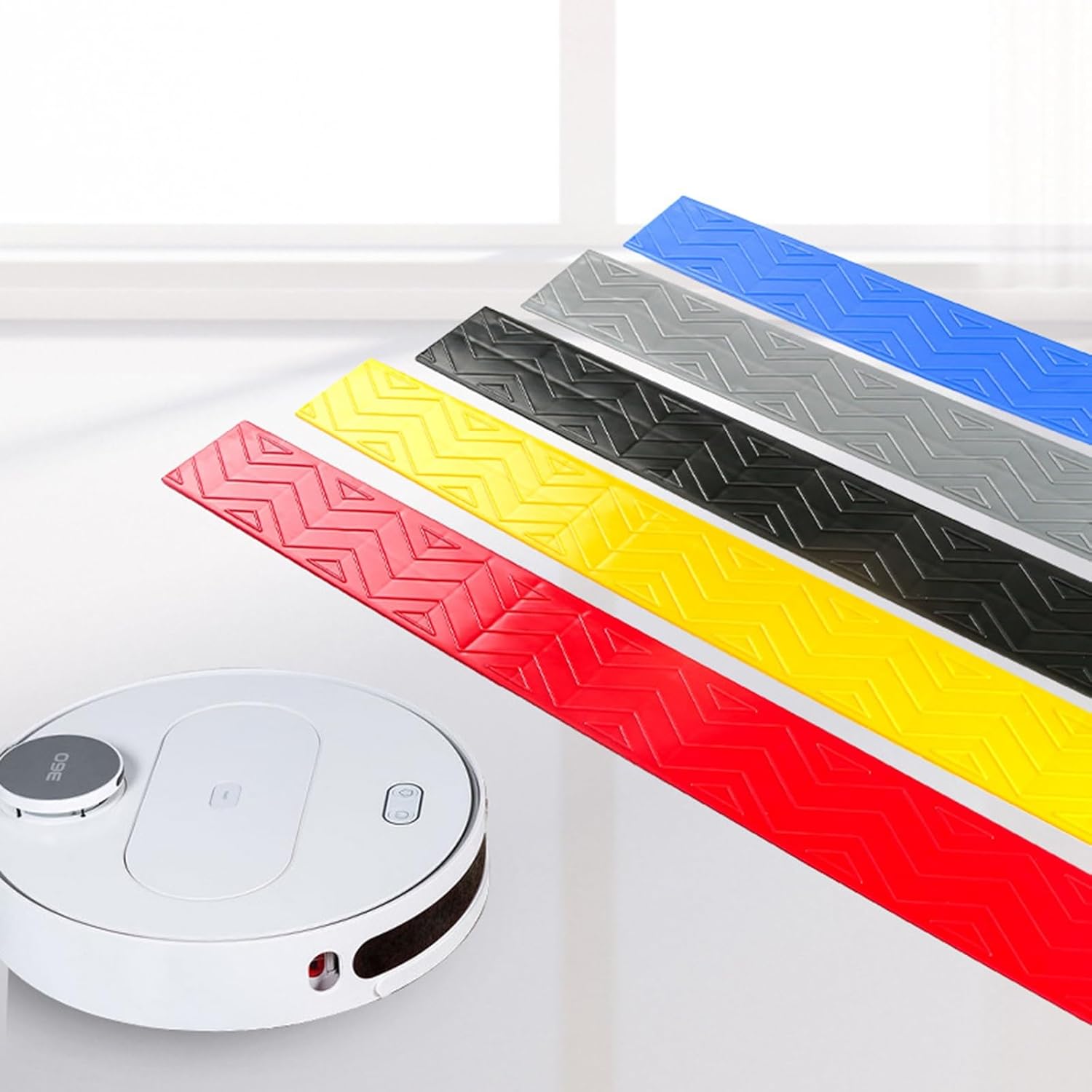 5 Pack 0.4" High Portable Curb Ramps Doorway Ramp Portable Lightweight Heavy Duty Plastic Threshold Ramp Wheelchair Threshold Non-Slip Ramp for Wheelchairs Bikes Sweeping Robot (Size : 100x10x3.5cm)