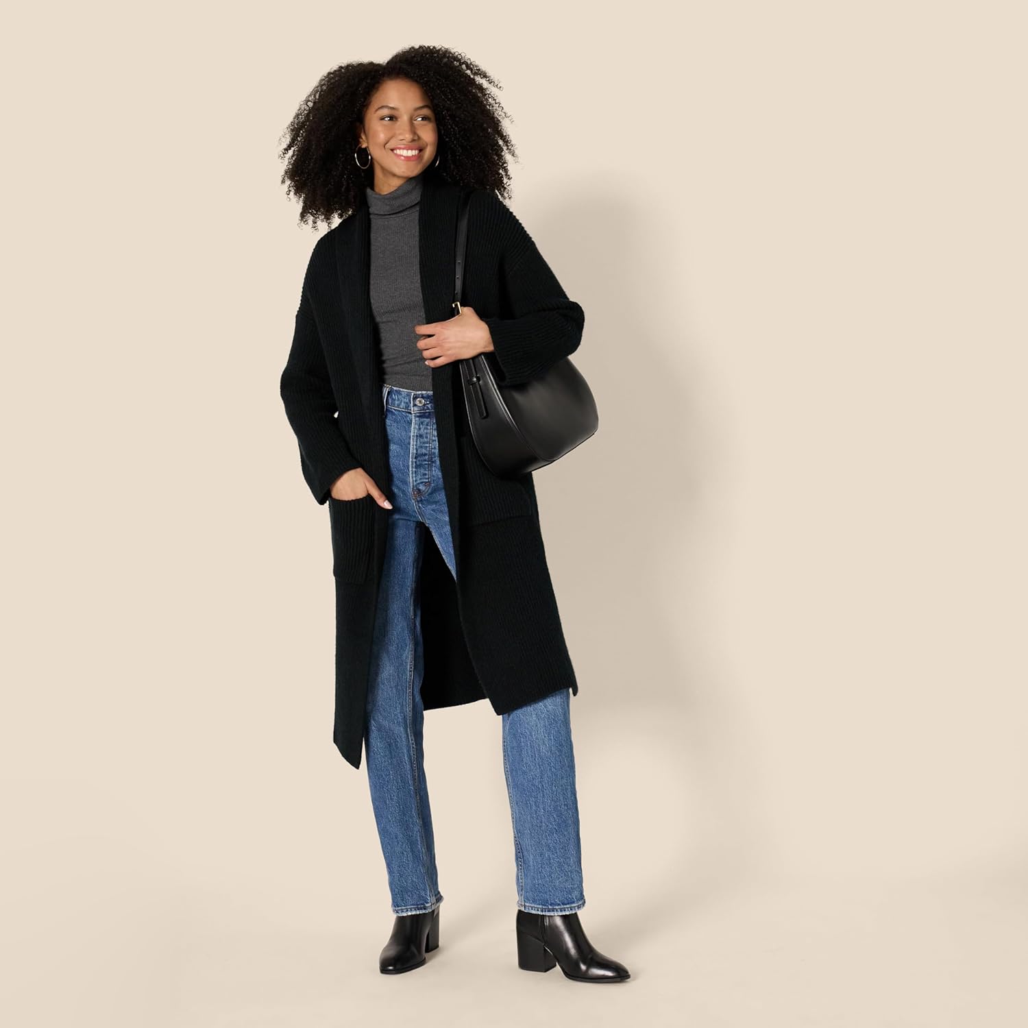 Amazon Essentials Women's Oversized-Fit Cotton Blend Heavyweight Texture Stitch Long Cardigan Sweater - Image 4