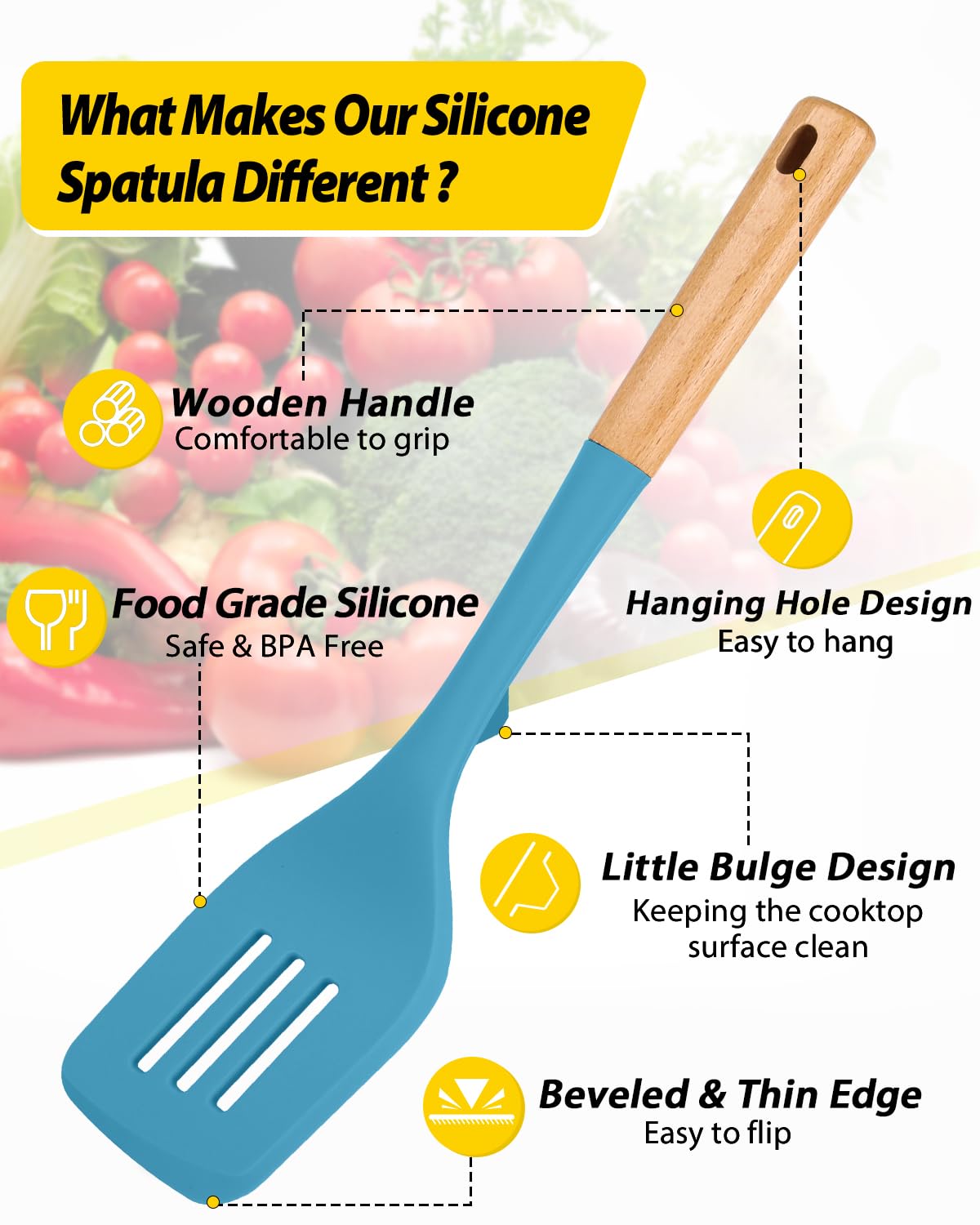 Lot De 2 Spatules De Cuisine Solides En Silicone, Anti-adhésives, Résistantes à La Chaleur, Sans BPA, Idéales Pour Poissons, œufs, Crêpes (acier Inoxydable Kaki