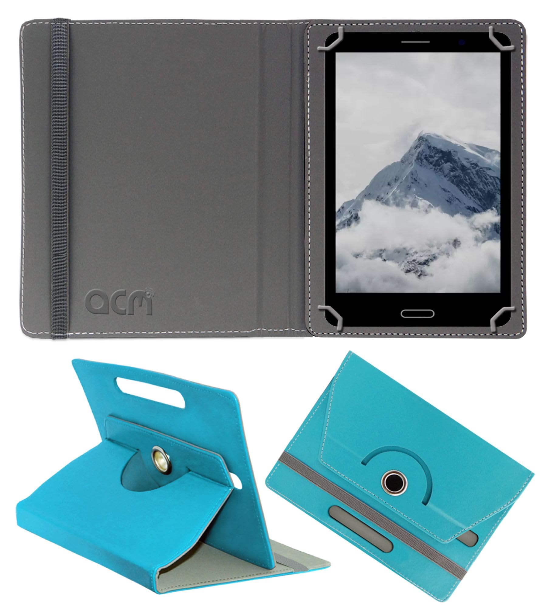 Acm Rotating Leather Flip Case Compatible with Domo Slate Tab Ssm28 Tablet Cover Stand Greenish Blue (B0CD7857CS) Amazon Price History, Amazon Price Tracker