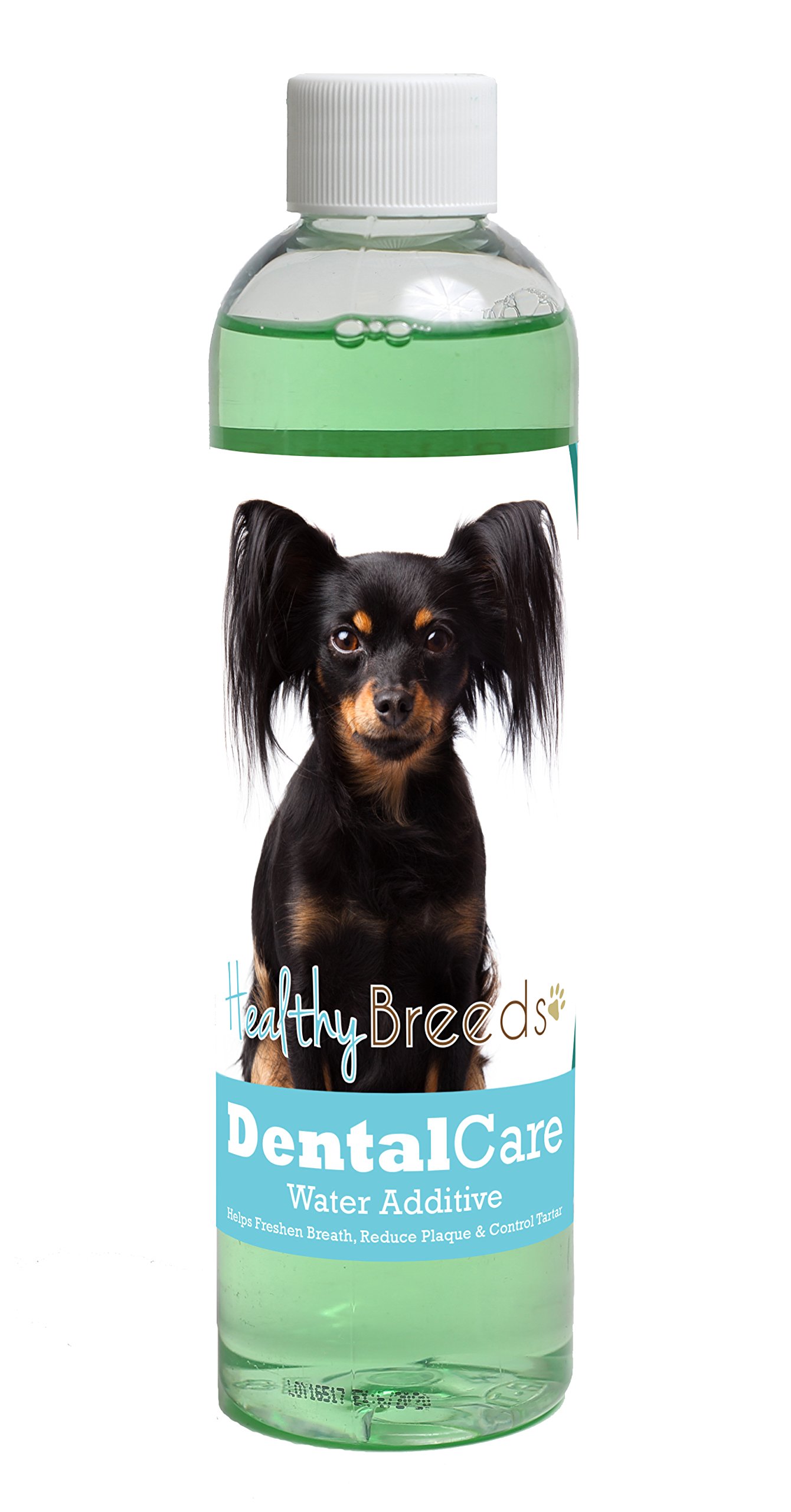 Healthy Breeds Dog Dental Care Water Additive for Russian Toy Terrier - Helps Freshen Breath, Reduce Plaque &amp; Control Tartar - Mint Flavor - 8 oz