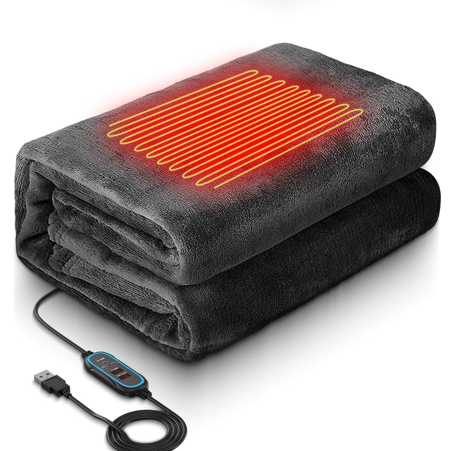 1点限り❣️電気毛布/USB/電気ブランケット/3段階温度調節/ブラウン Amazon.co.jp : 電気毛布 ひざ掛け ブランケット 【12枚発熱