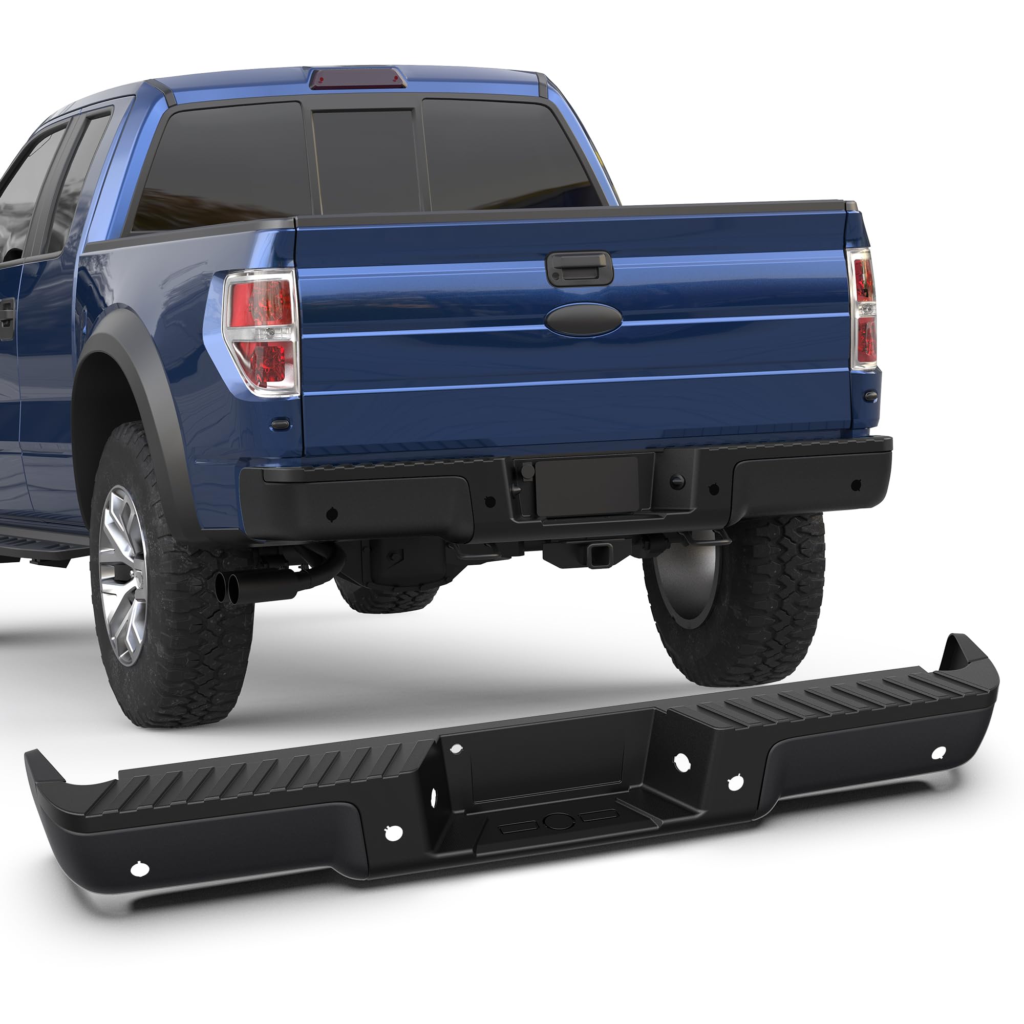 KUIPERAUTO Rear Steel Bumper Assembly for 2009-2014 Ford F-150