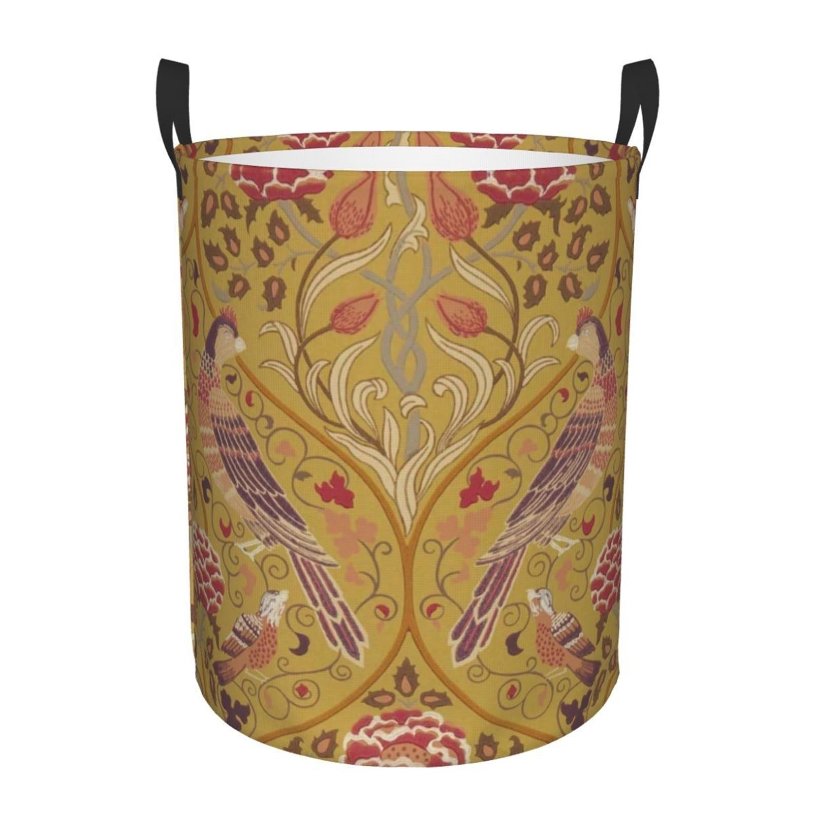 Fabric laundry hamper Laundry Basket Collapsible Floral Textile Pattern Hamper Organizer Storage Bins for Family(Color14,50x40 cm)