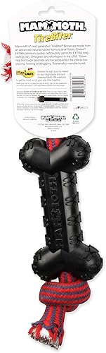 Miniatura 9 de Mammoth TireBiterII con cuerda de algodón y poliéster  Juguetes de goma natural para perros masticadores extremos  Juguetes para perros para jugar