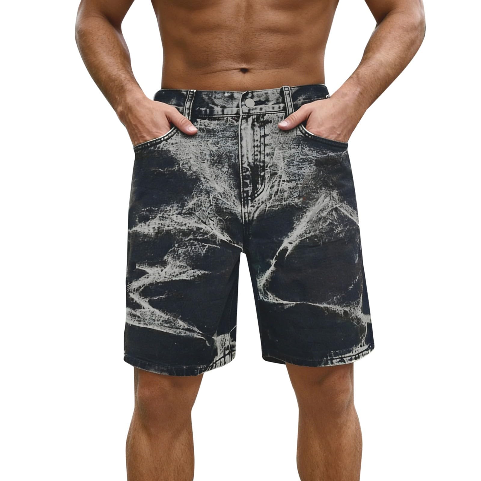 Genérico Pantalon Corto Hombre Deporte Tejido de Sarga Resistente al Desgaste Ajuste Holgado y cómodo Ideal para Uso Diario y Actividades al Aire Libre