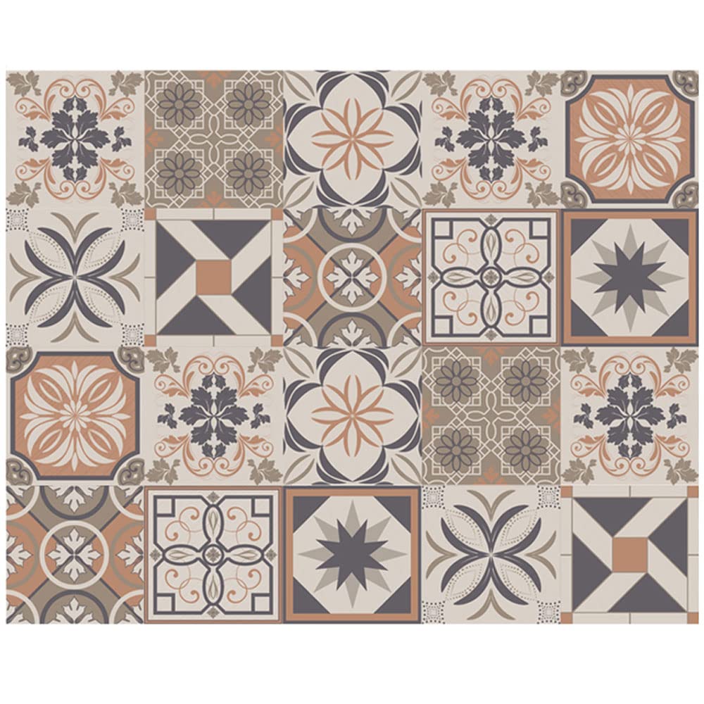 20pc Tile Stickers,Retro Traditional Wall Tile Transfers Stickers Self-Adhesive Peel and Stick Waterproof Kitchen Bathroom DIY Backsplash (6x6in,15x15cm)