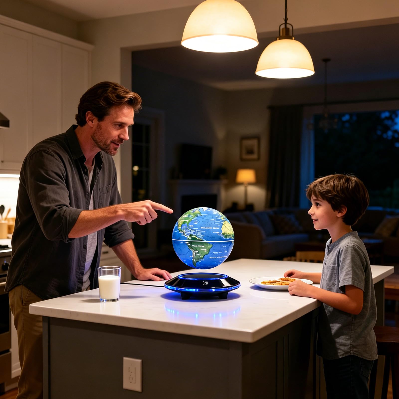 Globo magnetico a levitazione, 6 pollici Mappamondo galleggiante a levitazione LED, rotazione automatica sospesa a mezz'aria con controllo tattile per la decorazione della scrivania di casa e ufficio