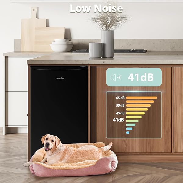 COMFEE' RCU60BL2UK(E) 60 Litre Freestanding Under Counter, 48cm Upright Freezer Adjustable Thermostat, Reversible Door, 4 Star Freezer Rating Drawer, Black - 4