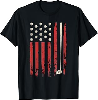 American Flag Golf Vintage USA Flag Golfer Patriotic Men Tee T-Shirt