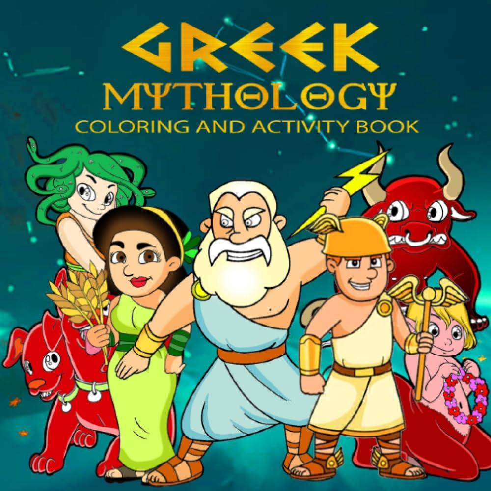 Greek mythology coloring book for kids: Color the Gods , godesses, creatures and Learn about the ancient greek Mythology