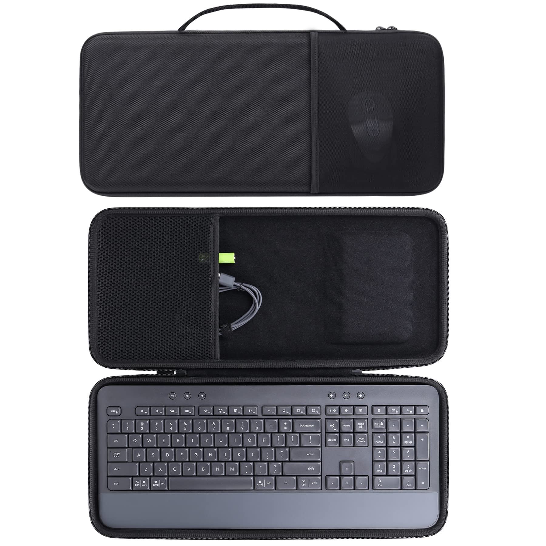 co2CREA Twardy futerał podróżny twardy pokrowiec do klawiatury Logitech Signature K650 (tylko pudełko, tylko etui) (czarny)