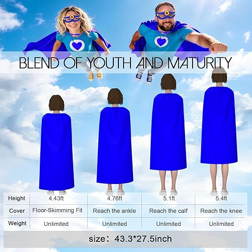 Miniatura 4 de iROLEWIN Capas de superhéroes para adultos y máscaras para mujeres y hombres, disfraces de grupo a granel, disfraz de mago de formación de equipos,