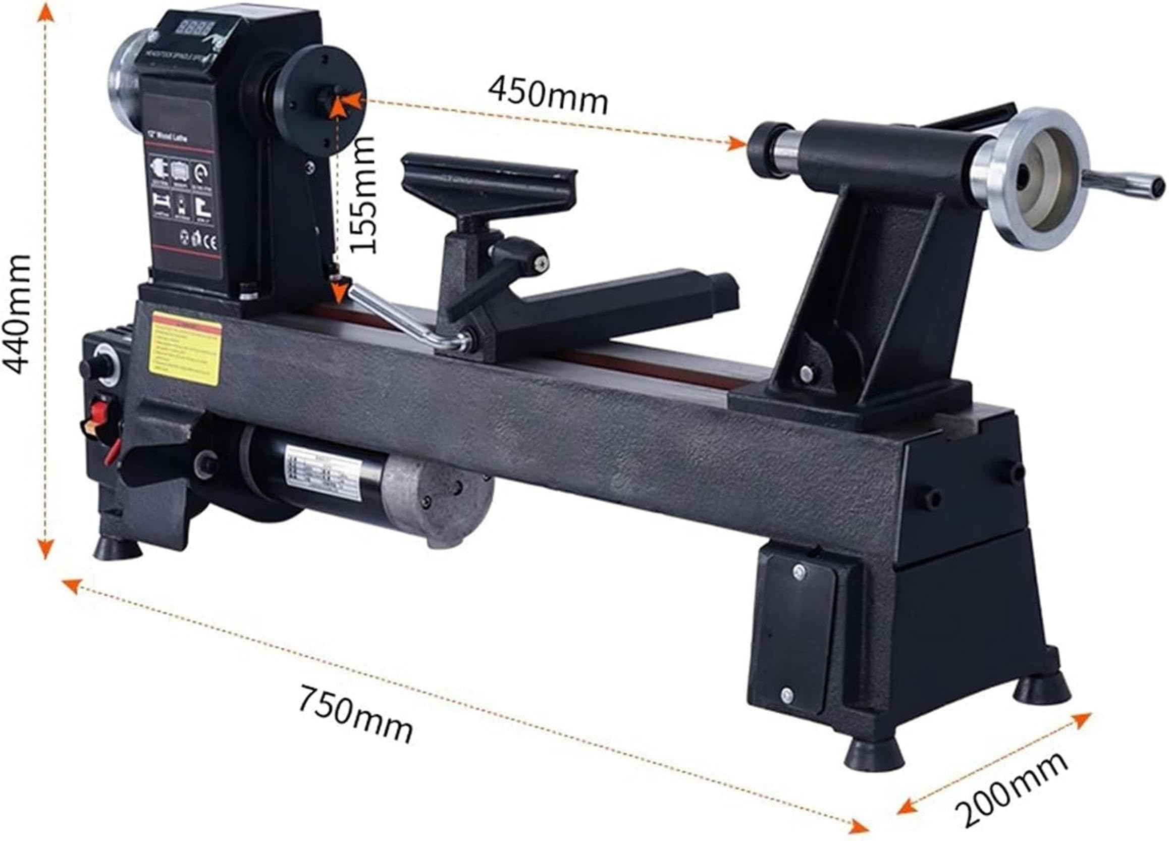 Mini Torno De Madera De 900 W, Velocidad Infinita De 300 A 3800 RPM, For Que Los Principiantes En Carpintería Puedan Hacer Pequeñas Artesanías De Madera