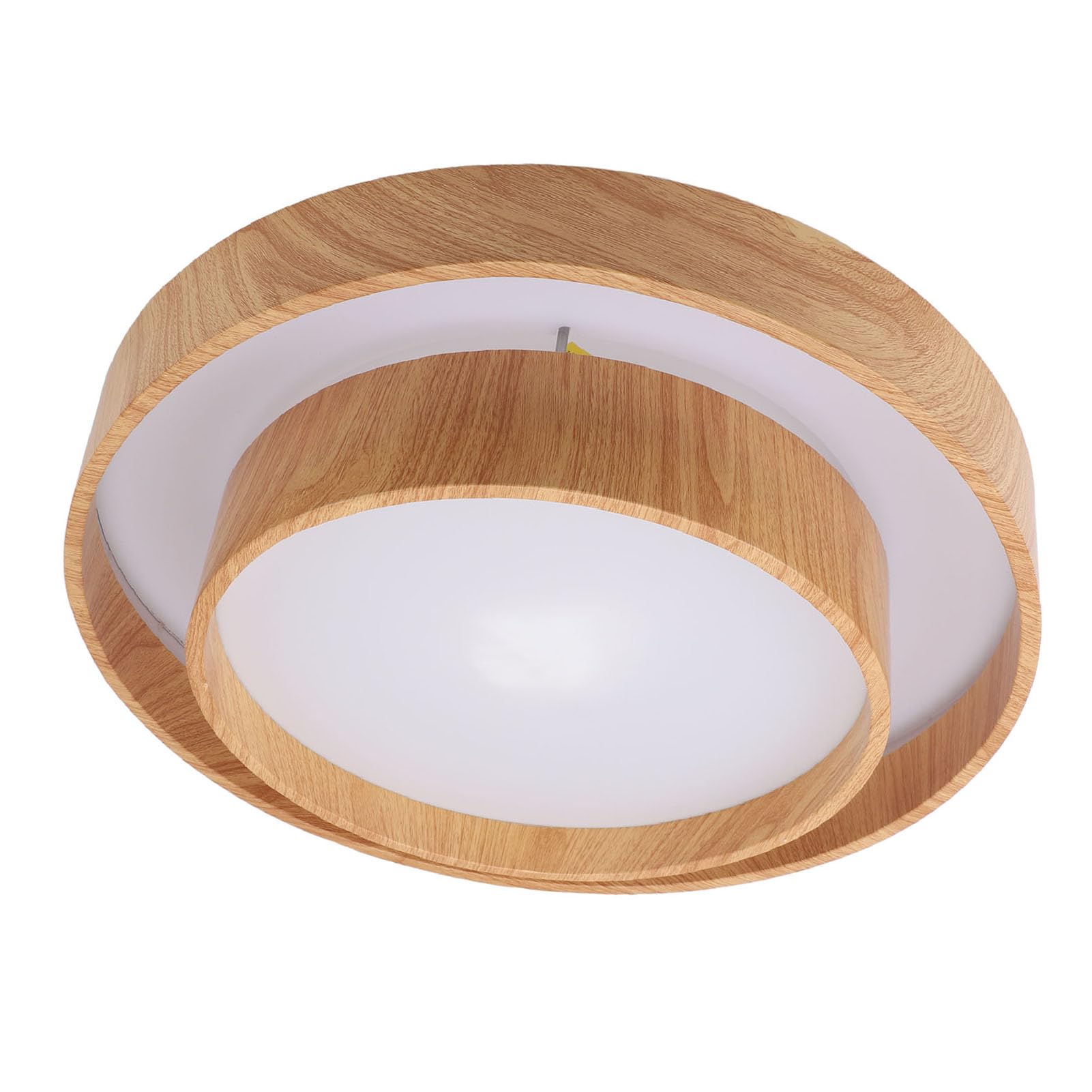 Cocoarm Sufitowa do Montażu Podtynkowego, Okrągła Oprawa Sufitowa LED z Drewna, z Pilotem i kontrolą Aplikacji, Regulacja Jasności od 3000F do 6000F, Salonu w Przedpokoju w Sypialni