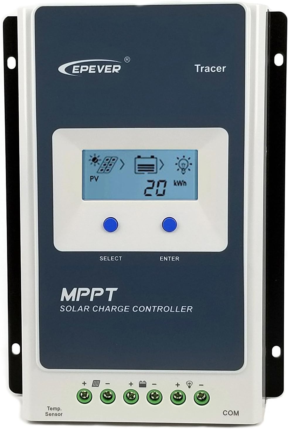 Qaurora MPPT Solar Charge Controller Tracer A Series 10A/20A/30A/40A with 12V/24V DC Automatically Identifying System Voltage (10A)