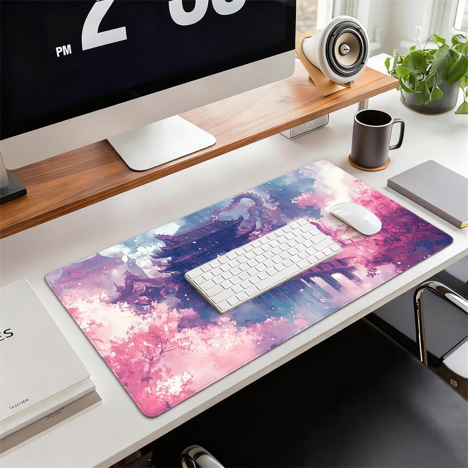 Podkładka pod mysz XXL różowa 1200 x 600 x 3 mm antypoślizgowa gumowa podkładka pod mysz dla graczy Kraina Czarów precyzja kompatybilna z wszystkimi myszami, wodoodporna ochrona na biurko do domowego