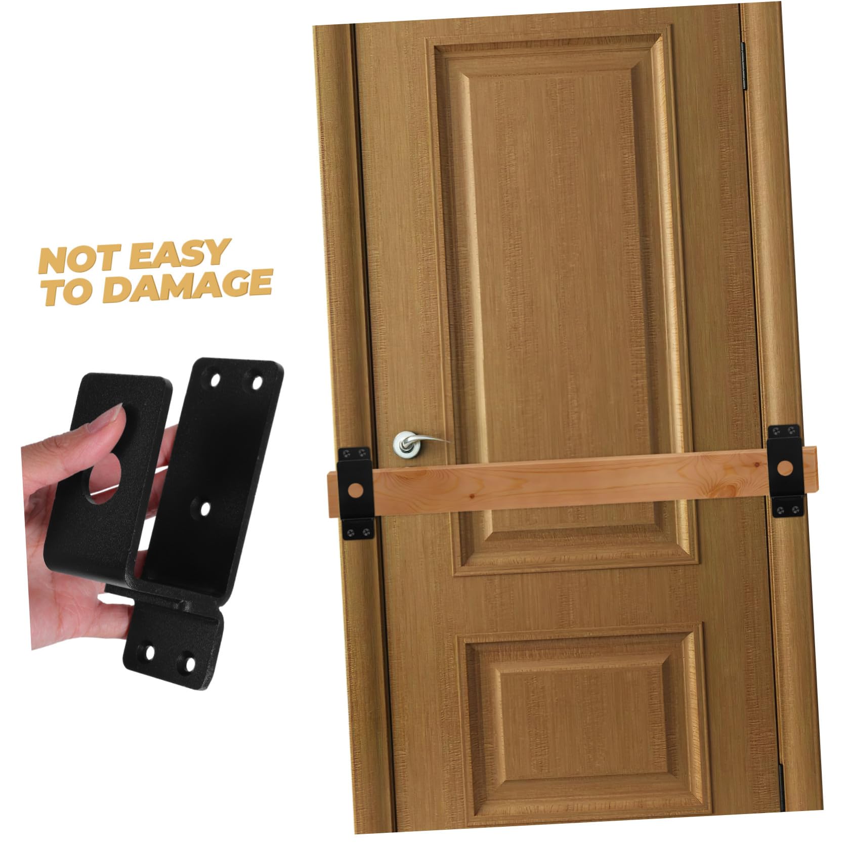 Garneck Soporte de Puerta en Acero al Carbono Barra de Seguridad en Forma de U para Puerta Pesada, Instalación Sencilla Adecuado para Seguridad Hogar