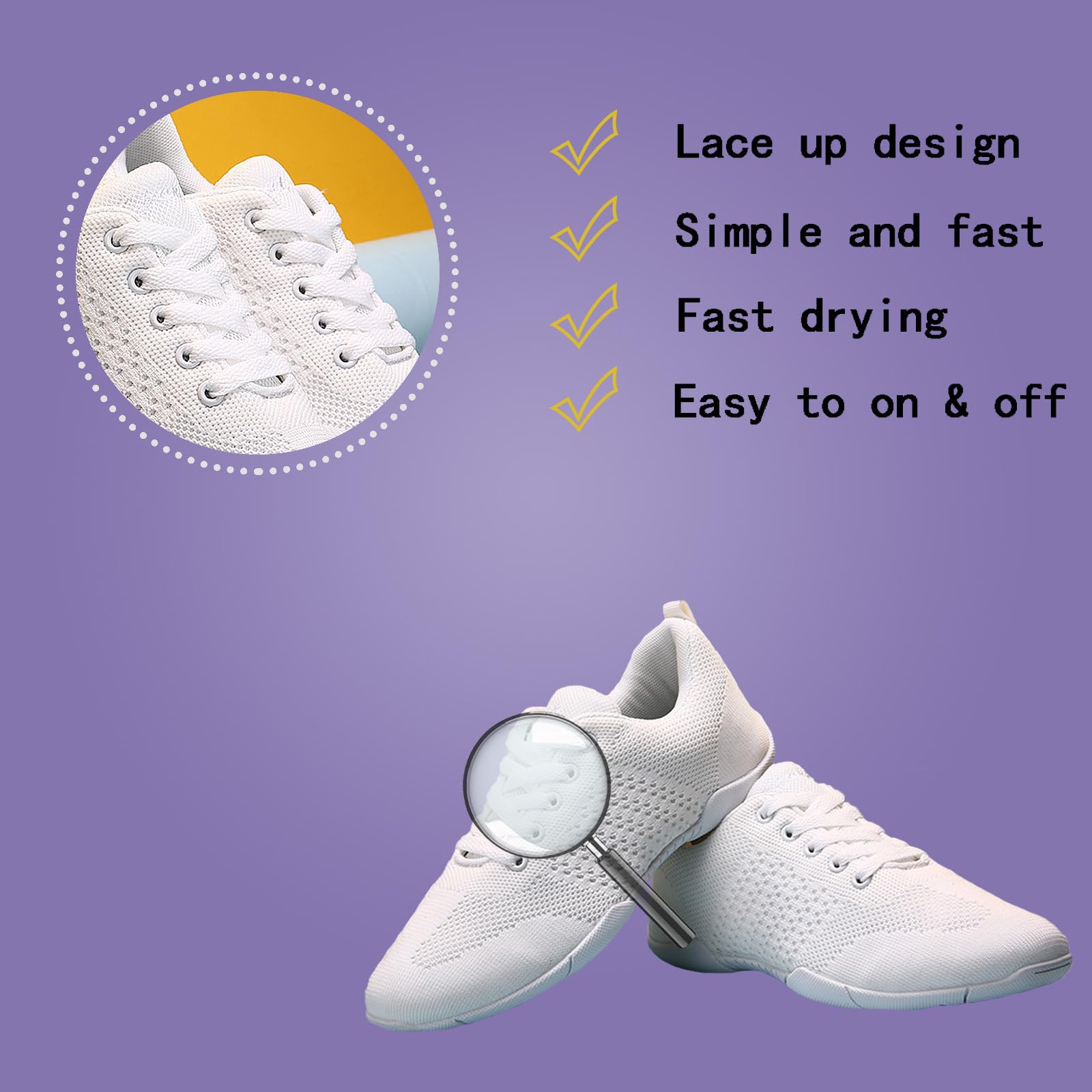 Chaussure de Cheerleading pour Femmes Gymnastique aérobique Légères Chaussures de Danse Mode Gymnastique Baskets
