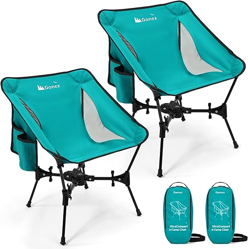 Gonex Silla de camping portátil, ultraligera y compacta de 5 generación, silla plegable y ligera para campamento al aire libre, senderismo, playa,