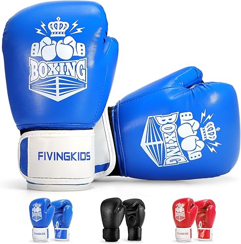 Miniatura 8 de FIVING - Guantes de boxeo para niños y niñas, guantes de entrenamiento de boxeo juvenil para niños de 3 a 15 años, guantes de boxeo para saco de