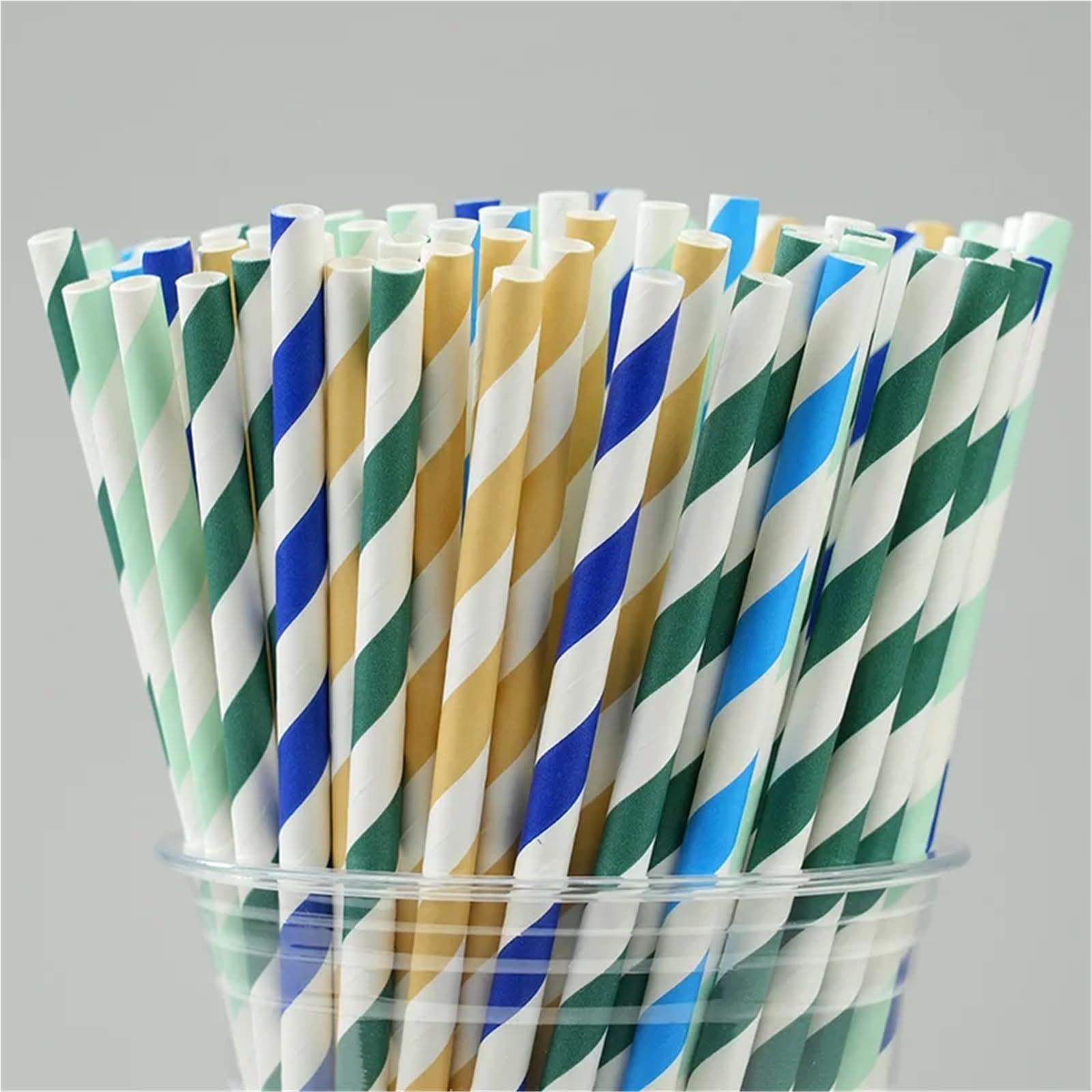las pajitas de papel, Pajitas de Papel Desechables Multicolor 100uds(Mixed Colors)