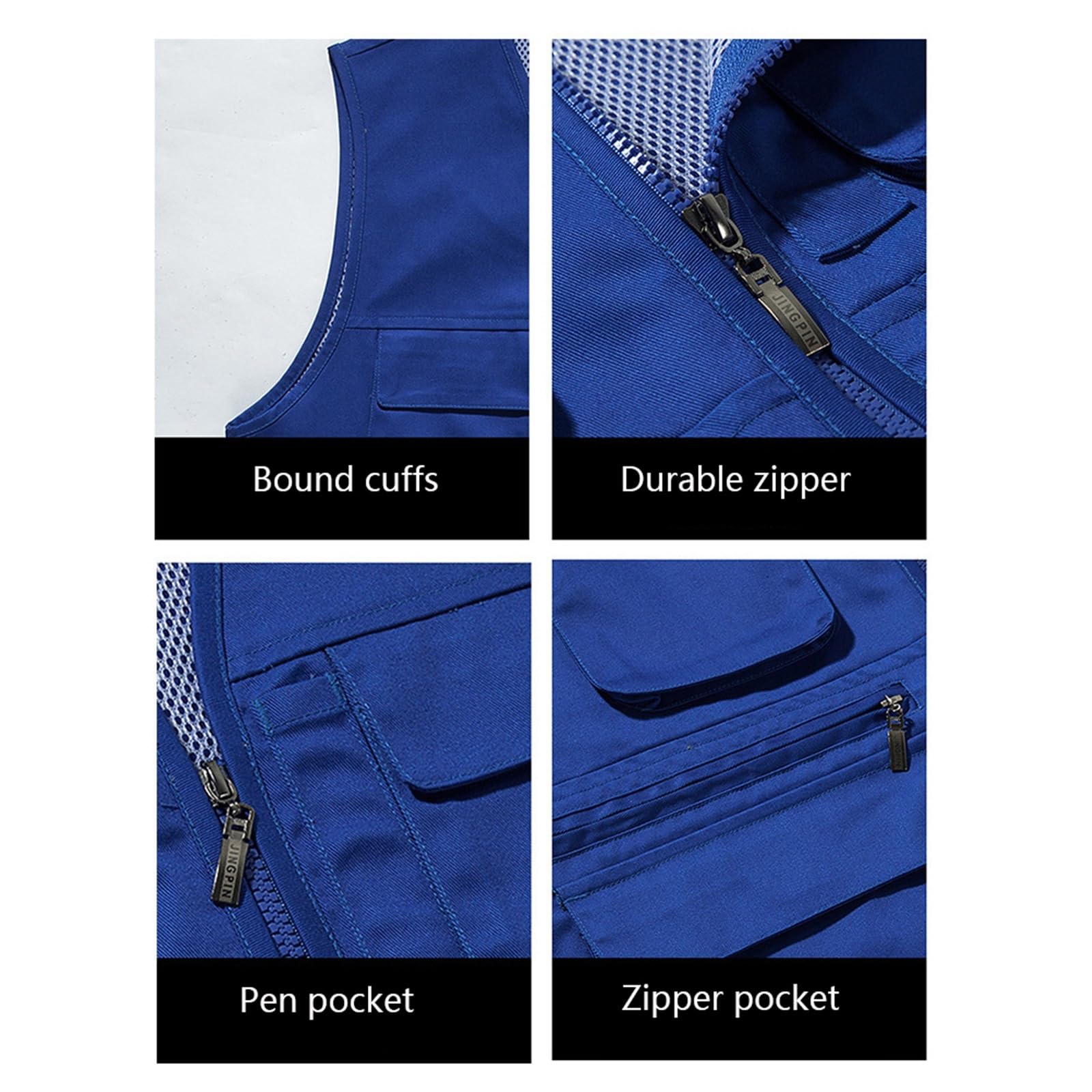 CLSQLXYJZC Gilet Pesca Uomo Per Attività All'aperto, Gilet Da Uomo Estivo Da Lavoro Safari Viaggio Foto Zip Scollo A V In Rete Traspirante, Giacca Antivento Impermeabile Con Cerniera All'aperto